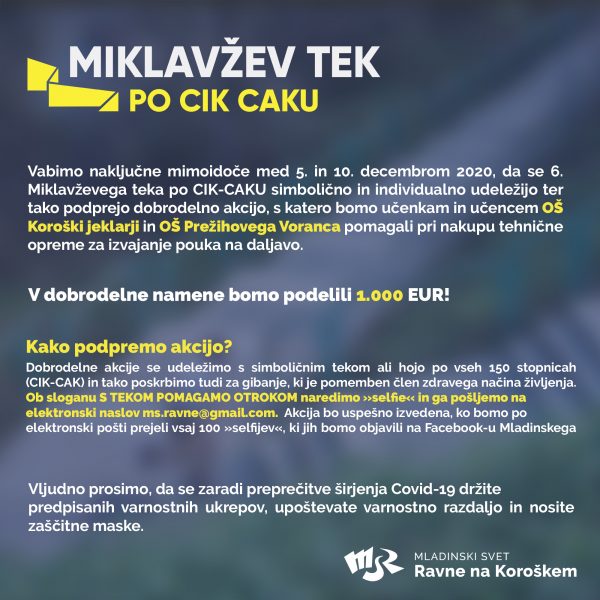 Read more about the article 6. (dobrodelni) Miklavžev tek po CIK-CAKU